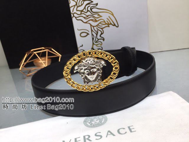 VERSVE男士皮帶 範思哲高端小牛皮腰帶 範思哲美杜莎鏈條五金  jjp1280
